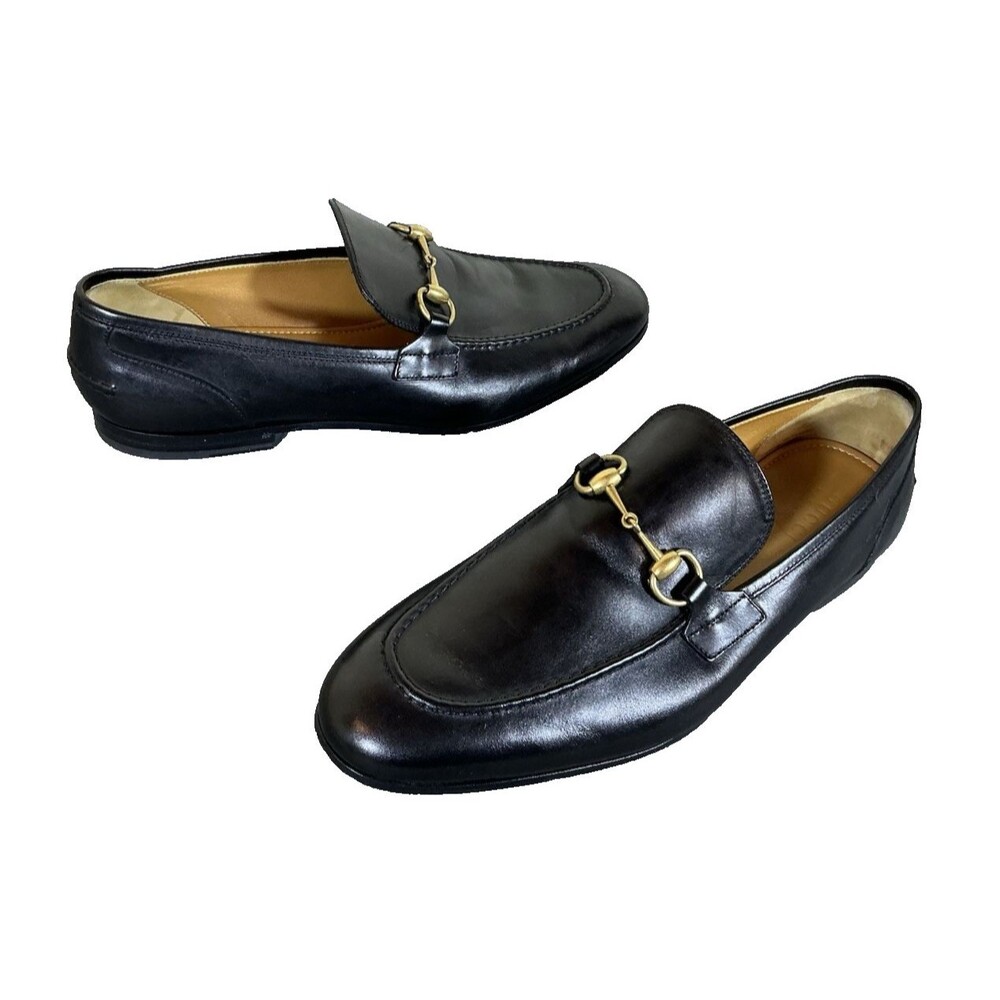 Gucci Men’s Jordaan Loafer Black Leather Size 11.5 - Authentic Luxury Dress Shoe